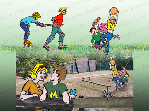 ILLUSTRATIONEN |  Zeichnungen im Comicstil in Kombination mit Fotografien