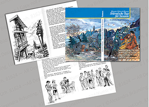 ILLUSTRATION |  Jugendbuch zur Kommunion, Tusche, Aquarell, Frottage. 4- bändige Reihe