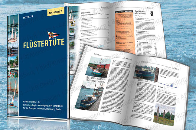 Covergestaltung und Layout von Printprodukten: Verlagswesen: quartalsmäßig erscheinende Broschüre für einen Segelverein / Hamburg, Steinhude, Be