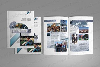 Werbebroschüren für ausländische Studenten. Fachbereich Software Technologie der Fachhochschule Nordostniedersachsen, heute Leuphana Lüneburg